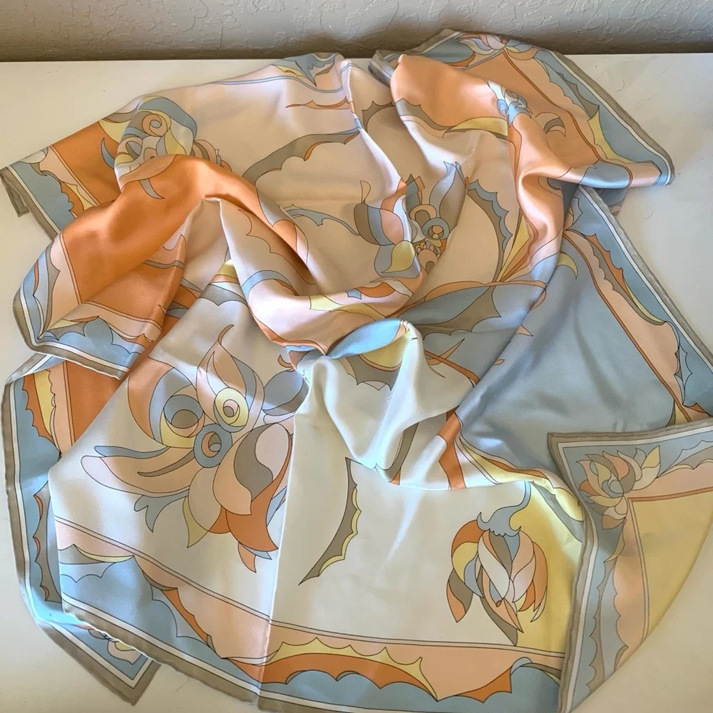 Two Vintage Silk/Polyester Women’s Scarves